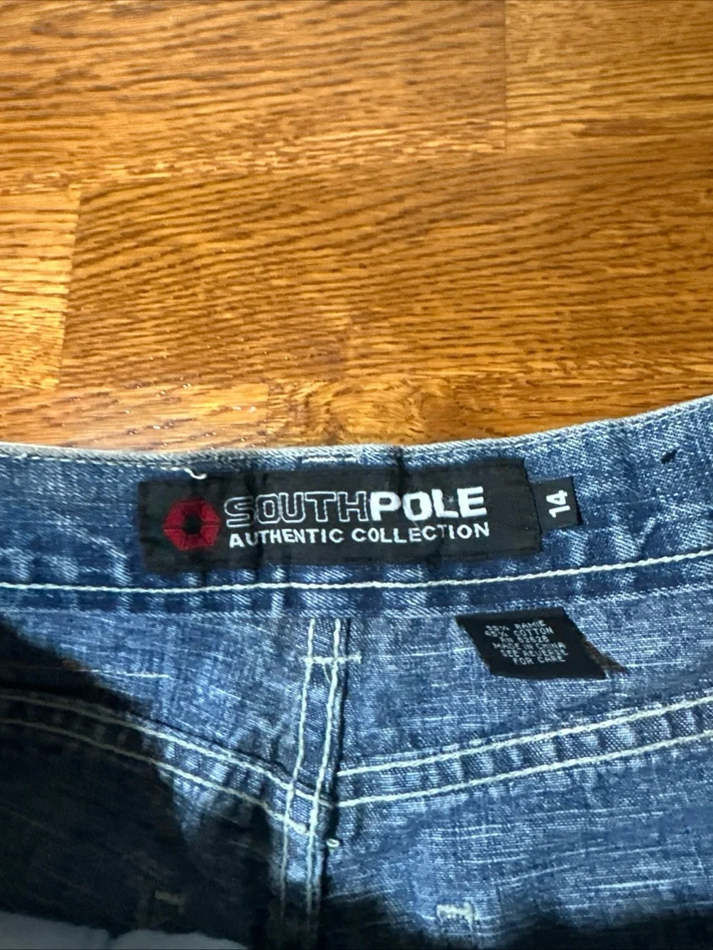 South Pole Youth 14 Denim Shorts Faded Printed Skater Jean Shorts 26x8